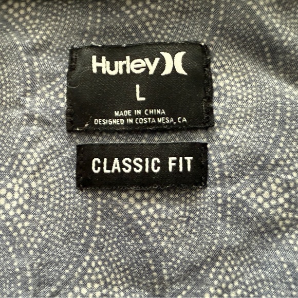 HURLEY Casual Short Sleeve Collared Shirt Classic Fit Men L Large - Picture 5 of 6